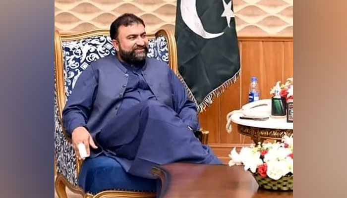 Balochistan Chief Minister Mir Sarfraz Ahmed Bugti gestures during a meeting this image released on March6, 2024. — Facebook/Sarfaraz Bugti Media cell