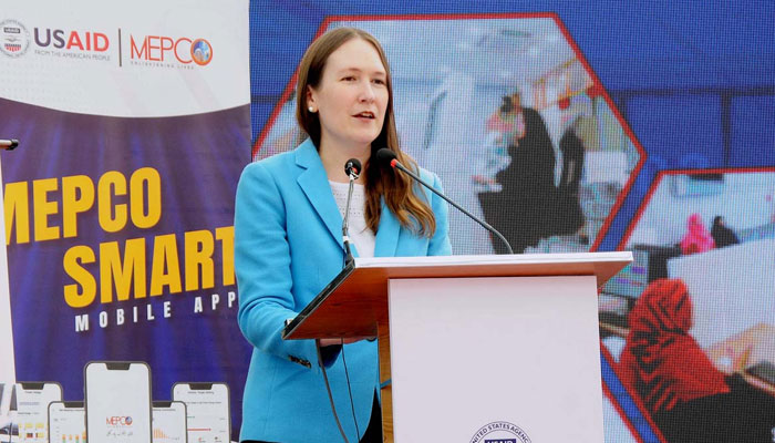 U.S. Consul General Lahore, Ms. Kristin K. Hawkins addresses an event on March 5, 2024. — APP