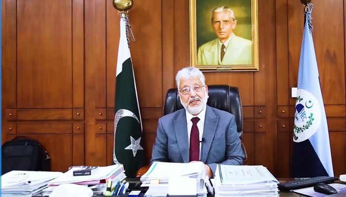 Higher Education Commission Chairman Dr. Mukhtar Ahmed speaks in this still taken from a video released on November 9, 2023. — Facebook/Dr. Mukhtar Ahmed