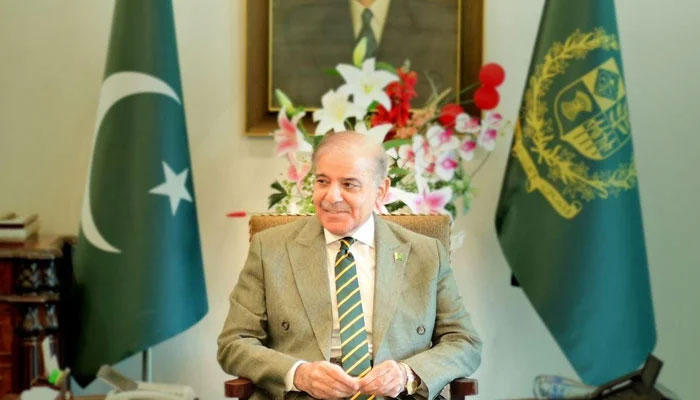 Prime Minister of Pakistan Shehbaz Sharifs image released by the PML-N on his election as 24th premier of the country on March 3, 2024. — Facebook/PML(N)