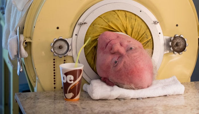 Paul Alexander seen in this undated image inside an iron lung. — The Guardian/File