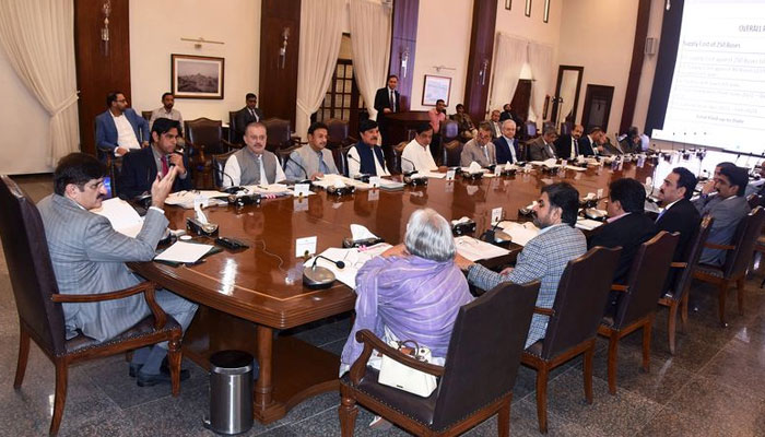 Sindh Chief Minister Syed Murad Ali Shah presides over a cabinet meeting at CM House on March 20, 2024. — Facebook/Sindh Chief Minister House