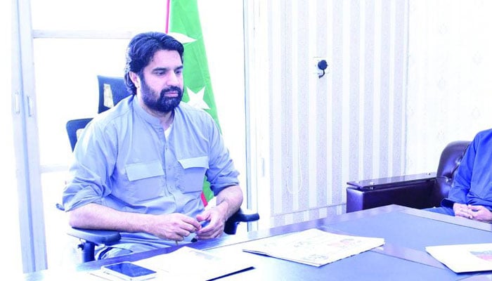 Khyber Pakhtunkhwa Labor Minister Fazal Shakoor Khan during a meeting on April 2, 2024. — Facebook/Fazal Shakoor Khan