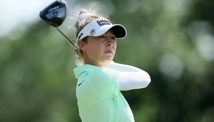 Nelly Korda of the United States plays her shot from the second tee during the first round of The Chevron Championship at The Club at Carlton Woods. — AFP/File