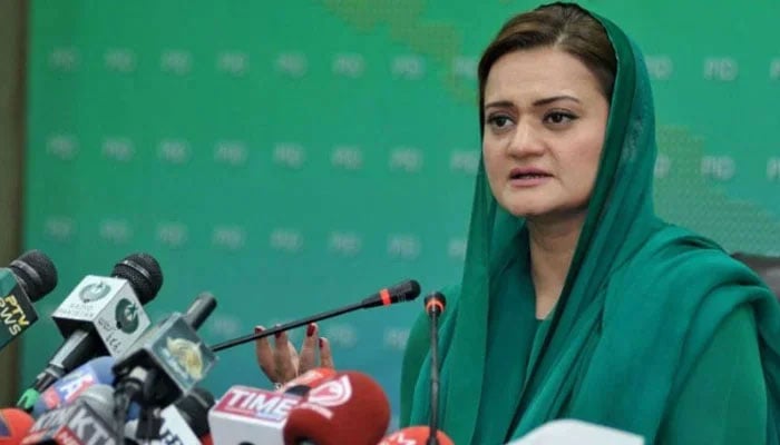 Punjab Senior Minister Marriyum Aurangzeb speaks during a press conference. — APP/File