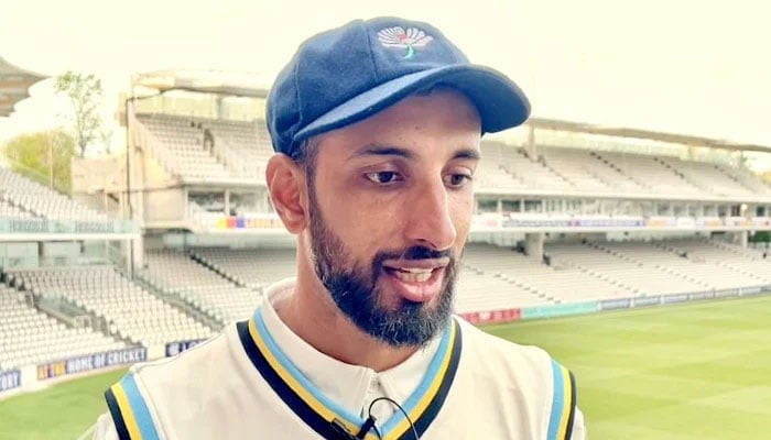 Pakistan Test team captain Shan Masood speaks to Geo News during the game with Middlesex CCC. — Provided by the Author/File