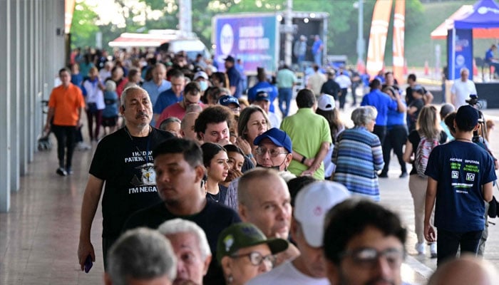 Voters queue at a polling station set at the Atlapa Convention Centre in Panama City on May 5, 2024, during Panamas presidential election. — AFP/File