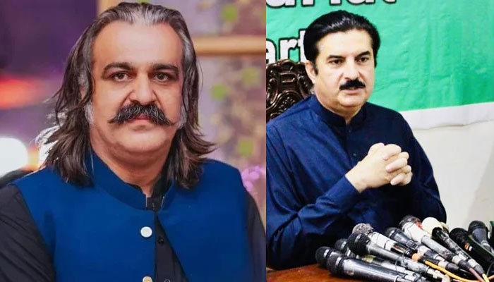 Pakistan Tehreek-e-Insaf (PTI) leader Ali Amin Gandapur (left) and Khyber Pakhtunkhwa Governor Faisal Karim Kundi. —  Facebook/Ali Amin Khan Gandapur and Facebook/Faisal Karim Kundi/File