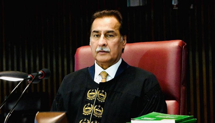 National Assembly (NA) Speaker Sardar Ayaz Sadiq at the National Assembly on March 3, 2024. — Facebook/Sardar Ayaz Sadiq