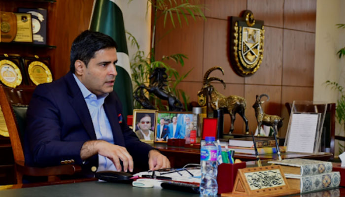 President Islamabad Chamber of Commerce and Industry Ahsan Zafar Bakhtawari speaks during a meeting. — APP/File