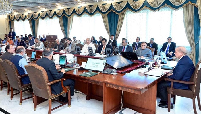 Prime Minister Shehbaz Sharif chairs a meeting of the federal cabinet in Islamabad on May 14, 2024. — APP
