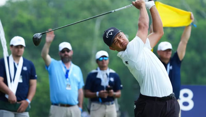 Xander Schauffele tees off on the 5th hole during the first round of the PGA Championship golf tournament at Valhalla Golf Club. — USA Today/file