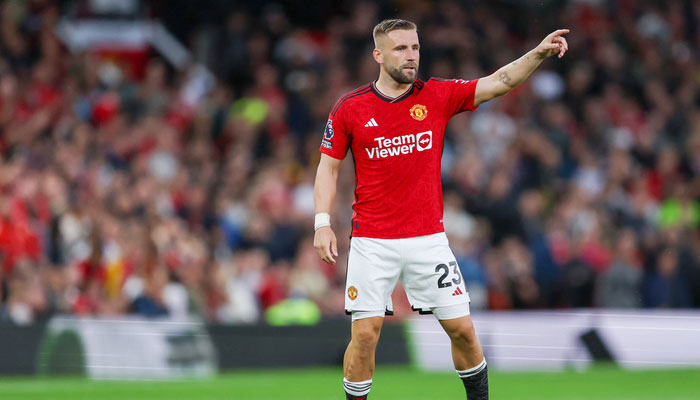 Manchester United defender Luke Shaw gestures during a match. — AFP/File