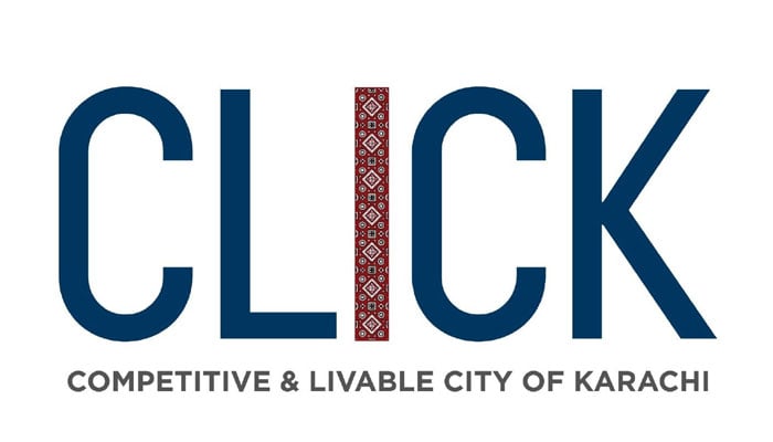 The logo of the Competitive & Liveable City of Karachi (CLICK). — Facebook/ClickLgd.GoS
