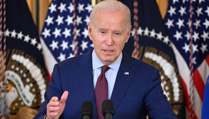 US President Joe Biden speaks during a meeting of his Competition Council in the State Dining Room of the White House in Washington, DC, on July 19, 2023. — AFP