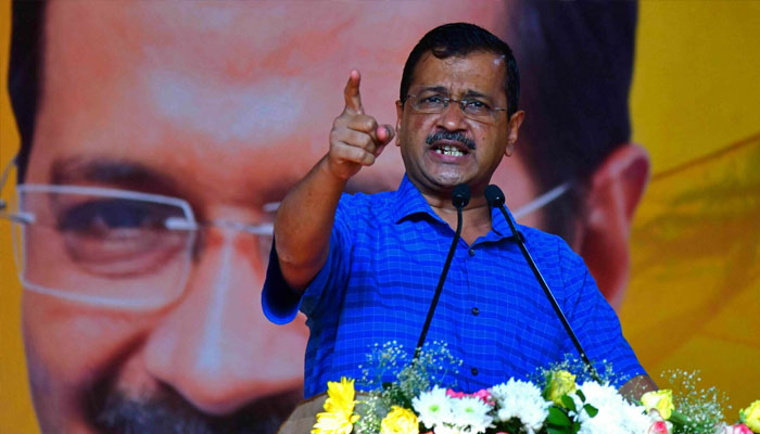 Delhi’s Chief Minister Arvind Kejriwal speaks during a public rally. — AFP/File