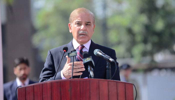 Prime Minister Shahbaz Sharif addressing the passing out ceremony of 48th STP of PSP at National Police Academy in Islamabad on October 28, 2022. — X/@PakPMO