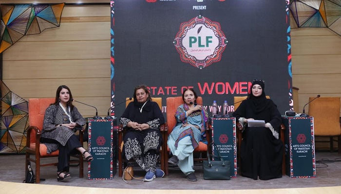 A session in the Pakistan Literature Festival (PLF) held in Quetta is seen on May 17, 2024. —  Facebook/ACPKHI