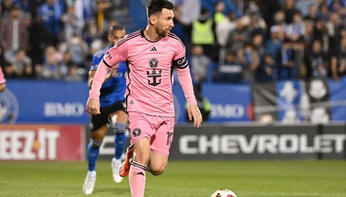 Inter Miami CF forward Lionel Messi (10) controls the ball in the first half against CF Montreal at Stade Saputo on May 11, 2024. — Reuters