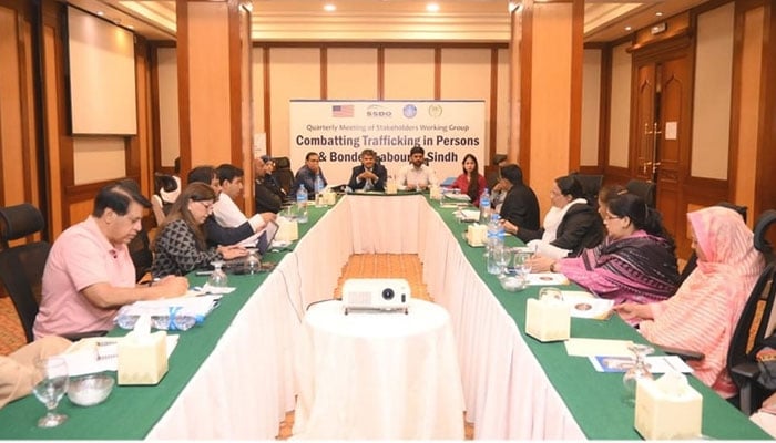 Sindh Human Rights Commission (SHRC) and the Sustainable Social Development Organisation (SSDO) conduct a two-day specialized course on the Prevention of Trafficking in Persons Act 2018 on May 17, 2024. — Facebook/Sindh Human Rights Commission