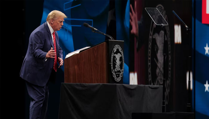 Former US President and Republican presidential candidate Donald Trump delivers a speech during the annual National Rifle Association (NRA) meeting in Dallas, Texas, US, May 18, 2024. — Reuters