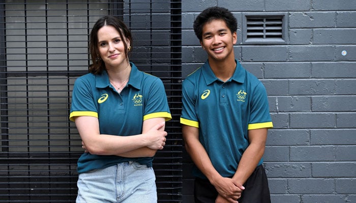 Rachael Gunn and Jeff Dunne, Australias first Olympic breakers pose at the Redfern Community Centre ahead of the 2024 Paris Summer Olympics, in Sydney, Australia on February 24, 2024. — Reuters