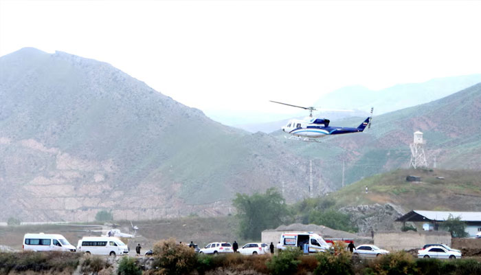 A helicopter carrying Irans President Ebrahim Raisi takes off, near the Iran-Azerbaijan border on May 19, 2024 which later crashed. — Reuters