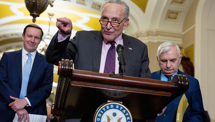 US Senate Majority Leader Chuck Schumer speaks during the weekly Democratic Caucus lunch press conference at the US Capitol building in Washington, US, January 23, 2024. — Reuters