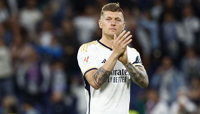 Real Madrids Toni Kroos applauds fans after the match.— Reuters/file