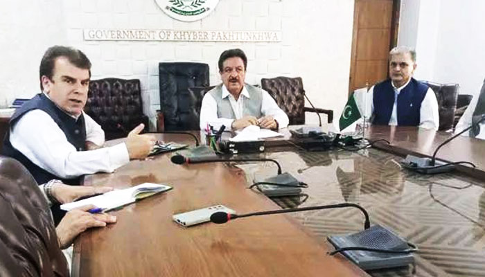 Provincial Minister for Local Governments, Arshad Ayub Khan chairs a meeting on May 22, 2024. — Facebook/Arshad Ayub Khan