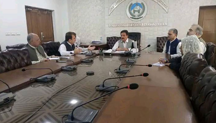 Minister for Local Government Arshad Ayub chairs the annual financial year meeting of WSSP on May 22, 2024. — Facebook/Arshad Ayub Khan