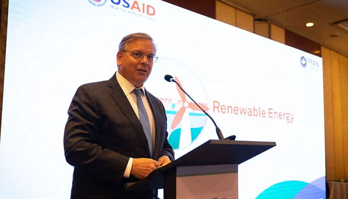 US Ambassador to Pakistan Donald Blome speaking at the inauguration ceremony of second Investment Roadshow in Karachi on May 22, 2024. — Supplied
