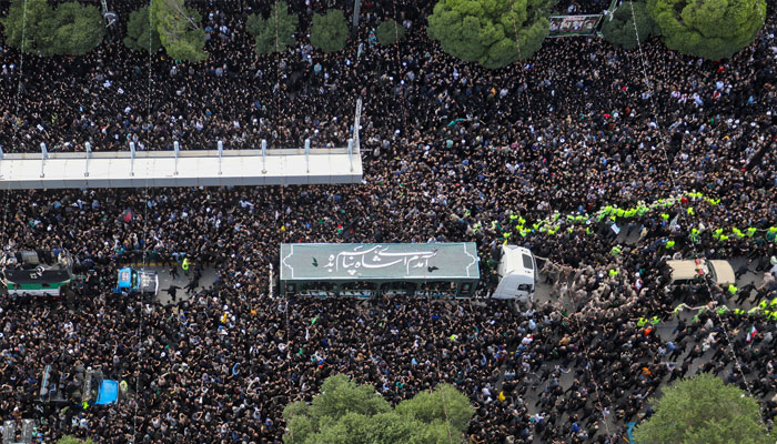 Mourners attend a burial ceremony of the late Irans President Ebrahim Raisi in Mashhad, Iran, May 23, 2024. —Reuters