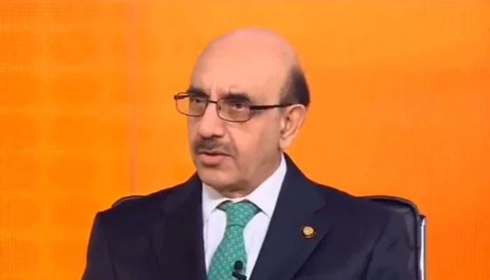 Pakistans Ambassador to the United States Masood Khan speaks during an interview with CGTN-America on May 22, 2024, in this still taken from a video. — X/@PakinUSA