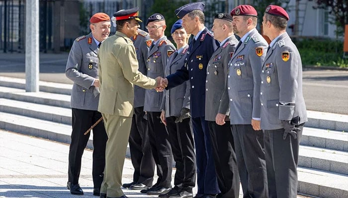 COAS General Syed Asim Munir meets German military officers during official visit to Germany on May 23, 2024. — ISPR