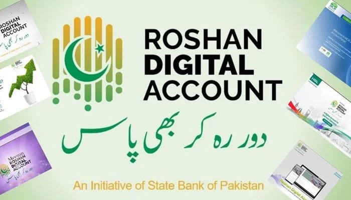 The logo of the Roshan Digital Accounts initiative can be seen in this illustration. — SBP/File