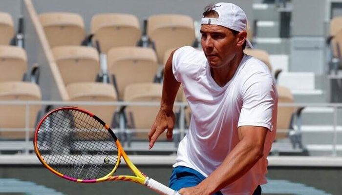 Spains Rafael Nadal during a practice session ahead of the French Open.— Reuters/file