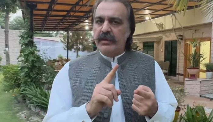 KP Chief Minister Ali Amin Gandapur speaks in this still taken from a video. — Pacebook/AliAminKhanGandapurPti/File