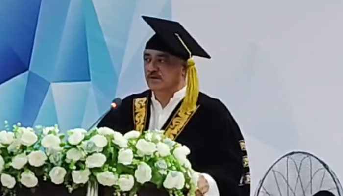 In this still, Punjab Health Minister Khawaja Salman Rafique addresses the convocation of a medical and dental college on May 25, 2024. — Facebook/Khawaja Salman Rafique