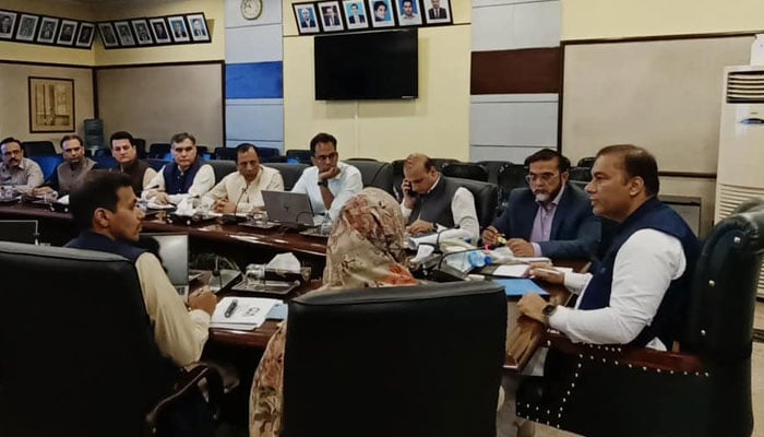 Chairman of the Capital Development Authority (CDA) Chaudhary Muhammad Ali Randhawa chairs a meeting on May 25, 2024. — Facebook/Capital Development Authority - CDA, Islamabad