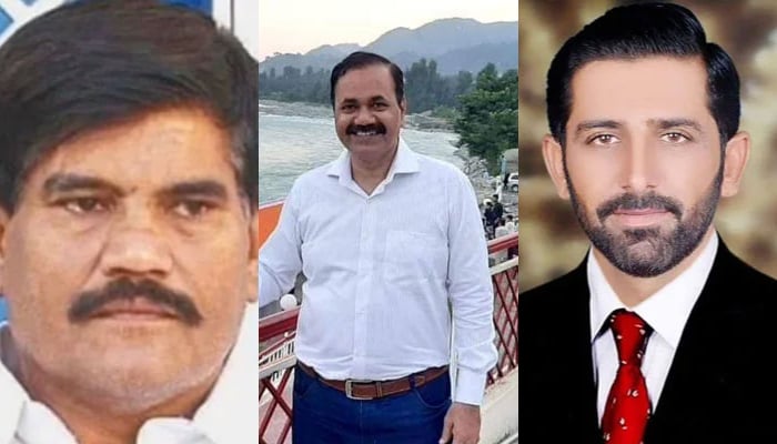 (From left to right) This collage of images shows slain journalists journalists Aziz Memon, Jan Muhammad Mahar and Nasrullah Gadani. — Geo. tv/APP/Facebook/Nasrullah Gadani Sindhi/File