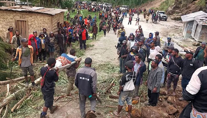 The disaster hit Kaokalam village in Enga province early on Friday morning when many villagers were at home asleep, according to government officials. — AFP File