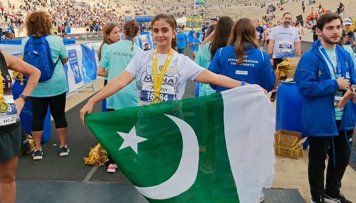 Pakistani athlete Mona Khan seen in this image, released on May 18, 2024. — X/@sharjeelinam