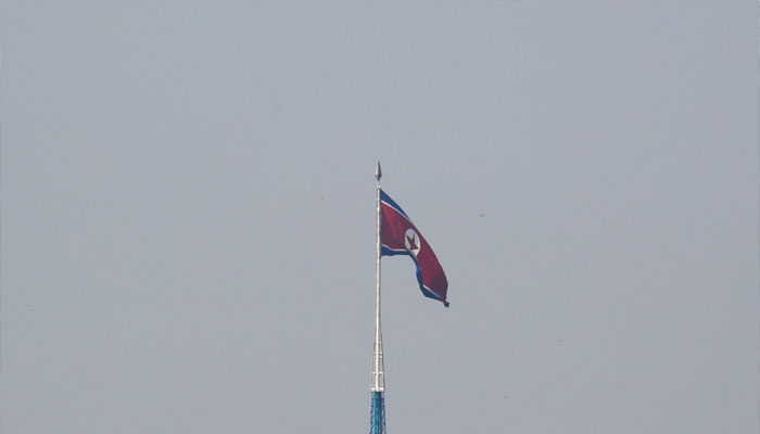 A North Korean flag flutters at North Koreas village of Gijungdong, in this picture taken from Tae Sung freedom village near the Military Demarcation Line (MDL), inside the demilitarised zone in Paju, South Korea, September 30, 2019 — Reuters