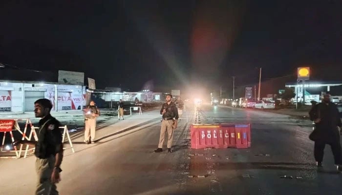 KP Police during a snap checking in Swabi. — X/@KP_Police1/File