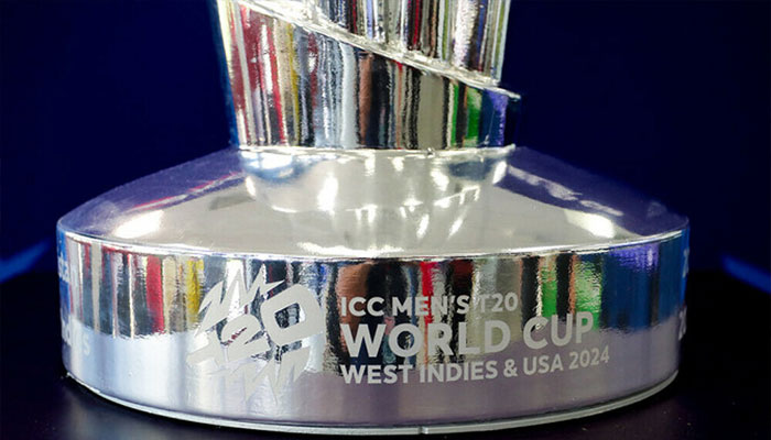 The ICC Men’s T20 World Cup trophy is displayed at Broward Stadium in Lauderhill, Florida. — AFP/file