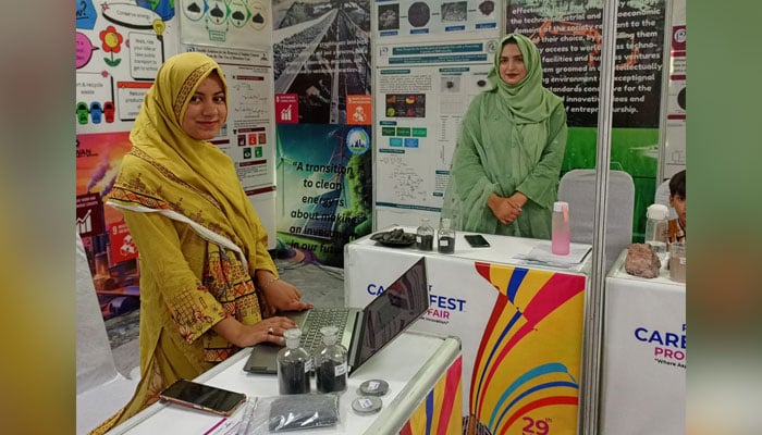 Pak-Austria Fachhochschule Institute of Applied Sciences and Technology (PAF-IAST) students display their projects at the “Career Fest/Product Expo” stalls on May 29, 2024/. — Facebook/DeptofChemical&EnergyEngineering,Pak-AustriaFachhochschule,Haripur