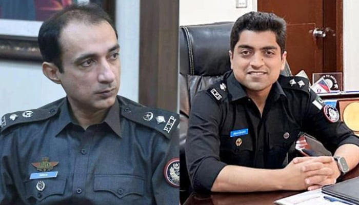 This combo of images, Former South SSP Imran Qureshi (L) and DSP Umair Tariq Bajari (R). — Facebook/Sindh Police Lovers/Umair Bajari/File