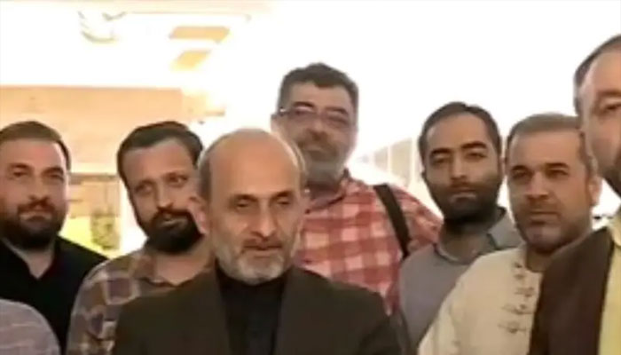 The group of expelled media team with the head of Irans broadcasting seen in this photo taken on May 29, 2024.—iranintl.com