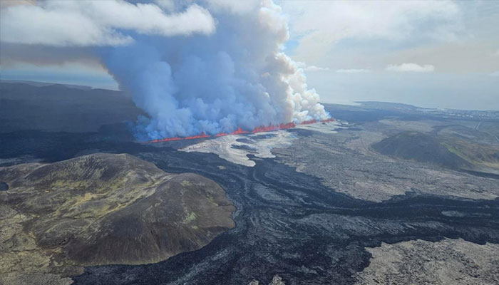 A volcano spews lava and smoke as it erupts near Grindavik, on Reykjanes Peninsula, Iceland, May 29, 2024. — Reuters/file